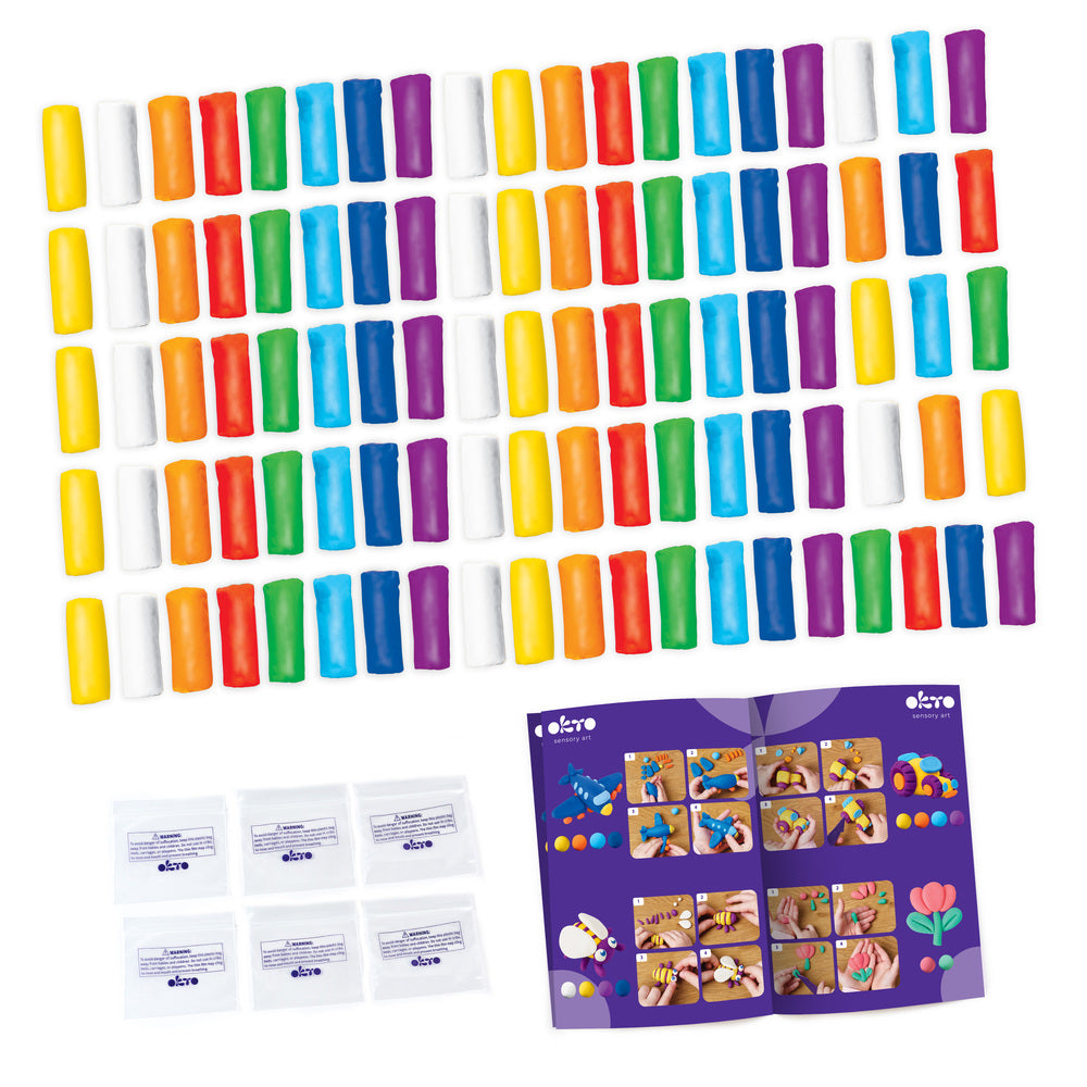 Dough set for school, 96 sticks and 8 colors